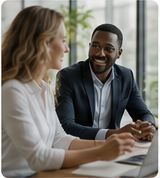 Échange professionnel autour d'une table